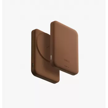 Batterie externe magnétique UNIQ Lyden Lexa 5000mAh PD USB-C MagSafe caramel