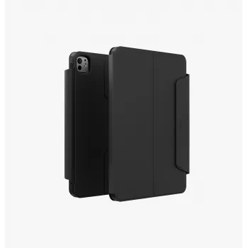 Coque détachable rotative 360 magnétique UNIQ Rovus Snapmount pour iPad Pro 13 M4 2024 / M5 2025, noire