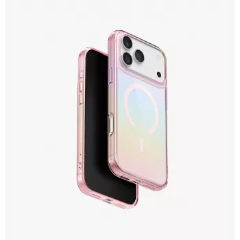 Coque UNIQ Iridescia pour Apple iPhone 17 Pro Max, MagClick Charging, Pink Prism