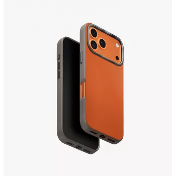 Coque UNIQ Lyden DS pour iPhone 17 Pro avec charge MagClick, orange/gris