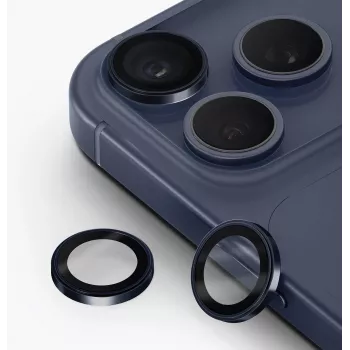 Protection d'objectif photo UNIQ Optix Prime pour iPhone 17 Pro / 17 Pro Max / 15 Pro / 15 Pro Max avec applicateur - Navy Blue