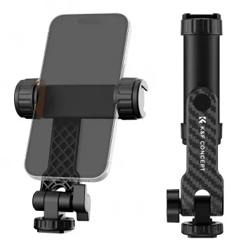 K&F Concept support smartphone pour trépied avec vis 1/4 inch, rotation 360°, pour smartphone, noir