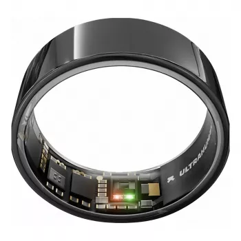 Bague connectée ULTRAHUMAN Ring Air pour femmes et hommes – suivi du sommeil et de la condition physique – fréquence cardiaque – bague connectée Aster Black taille 12