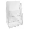 Exacompta Présentoir de comptoir A4 avec 3 compartiments, polystyrène, transparent, 155 x 237 x 339 mm (74158D)