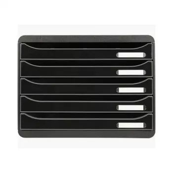 Boîte à tiroirs Exacompta BIG-BOX PLUS HORIZON DIN A4 paysage, 355 x 270 x 271 mm, noire (308714D)