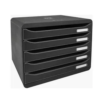 Boîte à tiroirs Exacompta BIG-BOX PLUS HORIZON DIN A4 paysage, 355 x 270 x 271 mm, noire (308714D)