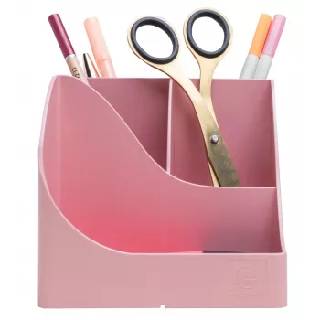 Pot à crayons Exacompta Pen Wave AutentiK 5 compartiments rose bonbon