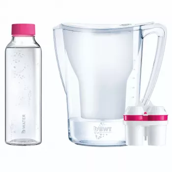 Machine à eau pétillante manuelle BWT AQUAlizer Home 125626883 avec bouteille en verre