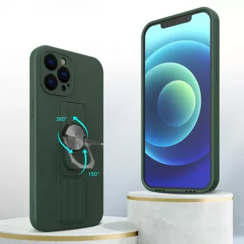 HURTEL coque anneau en silicone avec support de doigt et pied pour Xiaomi Poco X4 Pro 5G bleu