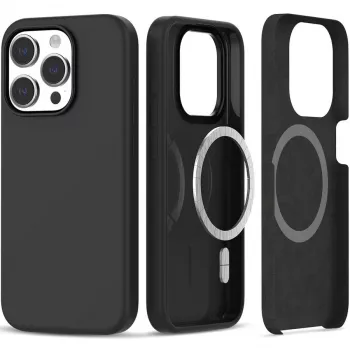 Tech-Proteckt coque en silicone MagSafe pour iPhone 15 Pro Max noir mat