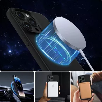 Tech-Proteckt coque en silicone MagSafe pour iPhone 15 Pro Max noir mat
