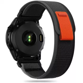 TECH-PROTECT bracelet en nylon pour Garmin Fenix 5 / 6 / 6 Pro / 7 – noir/orange