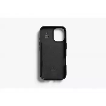 Coque porte-cartes en cuir Bellroy pour iPhone 16, noir