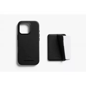 Coque en cuir Bellroy avec portefeuille magnétique pour iPhone 16 Pro, noir