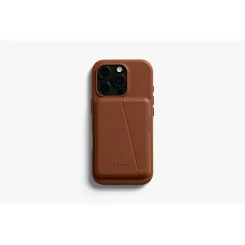 Bellroy Étui en cuir avec portefeuille magnétique pour iPhone 16 Pro, Marron