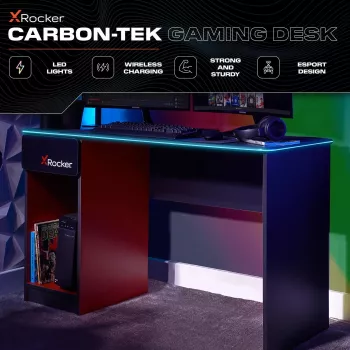 Bureau gaming XROCKER gris-rouge
