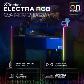 Bureau gaming X Rocker 2023269 avec LED, noir