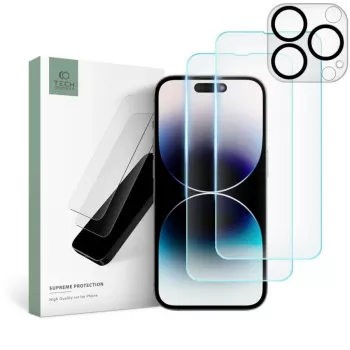 Ensemble Supreme TECH-PROTECT verre trempé protecteur d'écran pour Apple iPhone 14 Pro Max, transparent