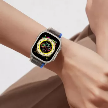 Bracelet Nylon TECH-PROTECT pour Apple Watch 4 / 5 / 6 / 7 / 8 / SE / Ultra (42 / 44 / 45 / 49 mm) noir/orange