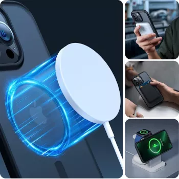 Étui MagSafe Magmat Tech-Protect pour iPhone 15 Pro transparent noir
