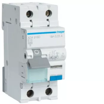 HAGER disjoncteur différentiel 1P+N 6kA B 16A/30mA type A ADA916D