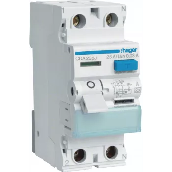 HAGER CDA225J interrupteur différentiel 1P+N 25A 30mA type A 6kA