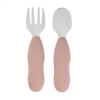Premier set de couverts en acier inoxydable Beaba Cotton Candy