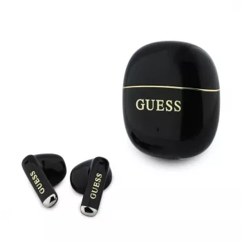 Écouteurs TWS GUESS Glossy Gold Line Classic noirs