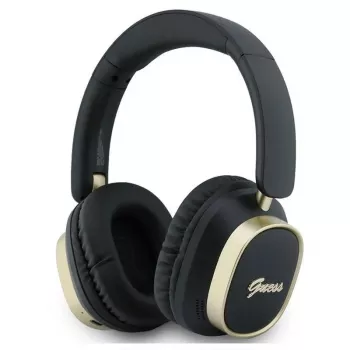 Guess Casque Bluetooth supra-auriculaire ENC Rectangle Metal Script Noir
