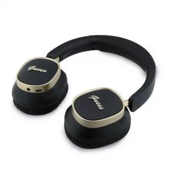 Guess Casque Bluetooth supra-auriculaire ENC Rectangle Metal Script Noir