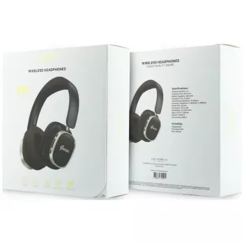 Guess Casque Bluetooth supra-auriculaire ENC Rectangle Metal Script Marron