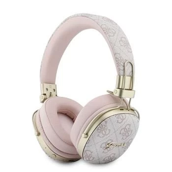 Guess Casque Bluetooth supra-auriculaire avec ENC, Metal 4G Script Logo, noir