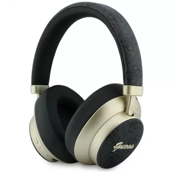 Casque Bluetooth circum-auriculaire Guess GUE005456 avec ENC, 4G Gold Script Metal, noir