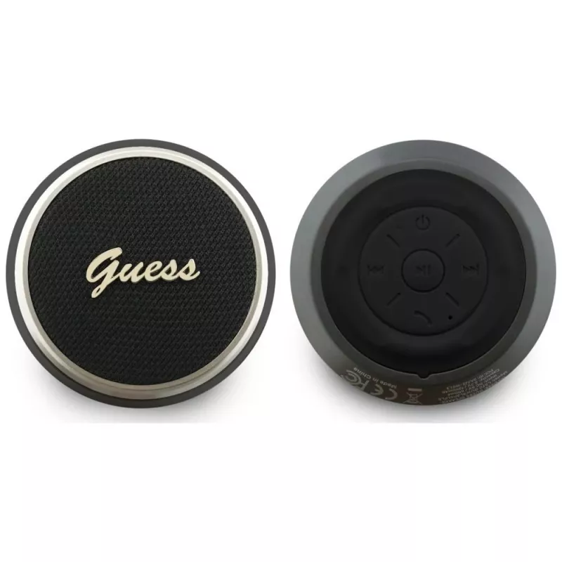GUESS Enceinte Bluetooth 5W Script MetalLogo Noire