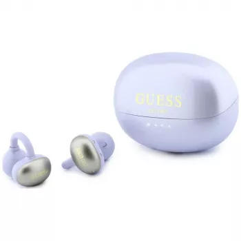 GUESS Casque sans fil à conduction osseuse finition métallique pièces électroplaquées logo classique Violet