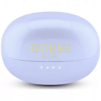 GUESS Casque sans fil à conduction osseuse finition métallique pièces électroplaquées logo classique Violet