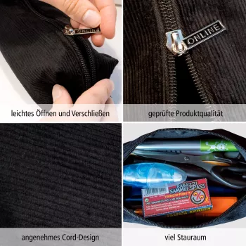 ONLINE Trousse à crayons noire 22,0 x 7,0 cm