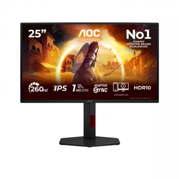 AOC Gaming 25G4ZR - moniteur Full HD 25 pouces, 260 Hz overclocké, 1ms, compatible G-Sync, HDR10 (1920x1080, 2x HDMI 2.0, DP 1.4) noir/rouge