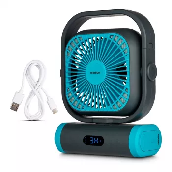 Ventilateur de camping MEDION LIFE Camping Fan E10 TF (MD 12065) gris/bleu