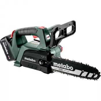 Tronçonneuse sans fil METABO MS 18 LTX BL 25 (601595900) SET (vert/noir, batterie Li-Ion 4,0Ah 18V)
