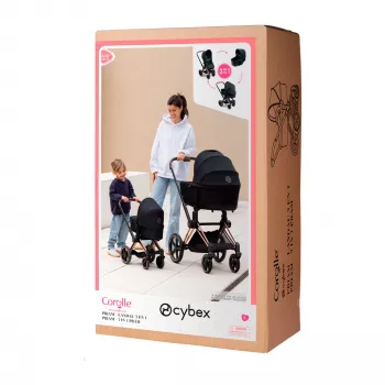 SIMBA-DICKIE Mon Grand Poupon 36-42 cm poussette Cybex pour poupée (noir/rose gold)