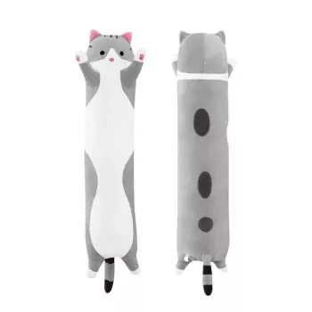 iLike Peluche chat douce animal couché mascotte coussin câlin pour enfants et adultes