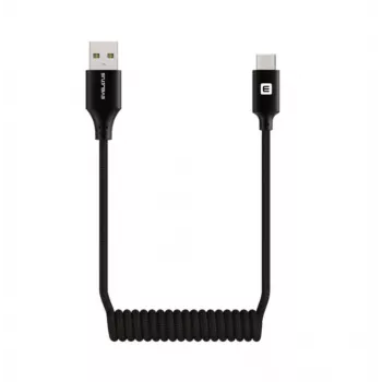 Evelatus Câble spiralé AutoSpring USB A vers USB C 1,2m noir