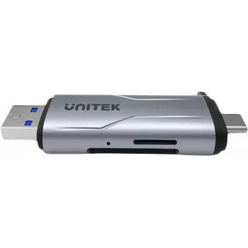 Lecteur de cartes SD/microSD UNITEK USB-A 5Gbps/USB-C Space Grey