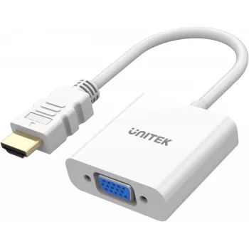 UNITEK Adaptateur HDMI vers VGA, Full HD 1080p, 60Hz, blanc