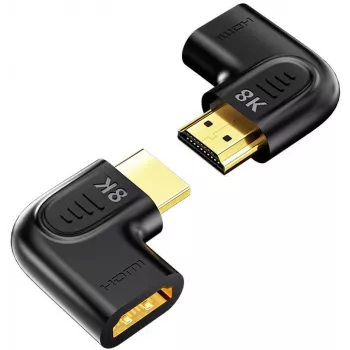 UNITEK Adaptateur HDMI 8K plat coudé 90° et 270° (lot de 2) - noir
