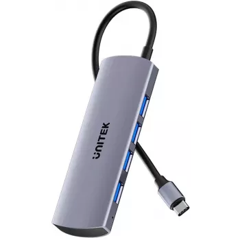 Hub USB-C 4 ports UNITEK 10 Gbit/s, 4x USB-A, Space Gray