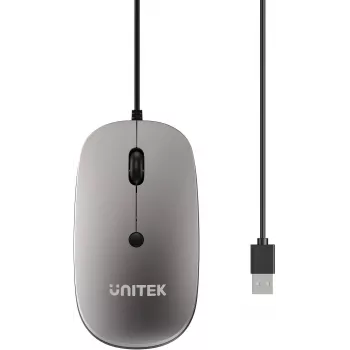 UNITEK Souris optique filaire SlimTrack 1600DPI, gris
