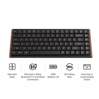 Clavier mécanique sans fil Keychron K3U-H3 75% Milk POM Brown Switch 8K