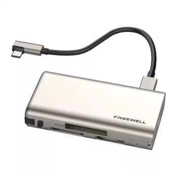 Freewell Pro Plus Lecteur de cartes USB 3.2 Gen 2 Type-C 10 Gbit/s SD MicroSD CFexpress gris sidéral